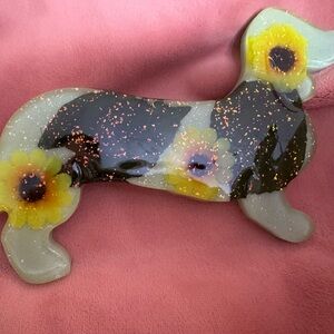 Floral Dachshund Resin